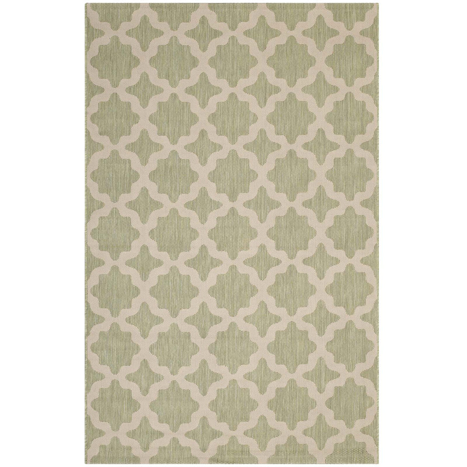 Cerelia Moroccan Trellis Indoor and Outdoor Area Beige and Light Green.