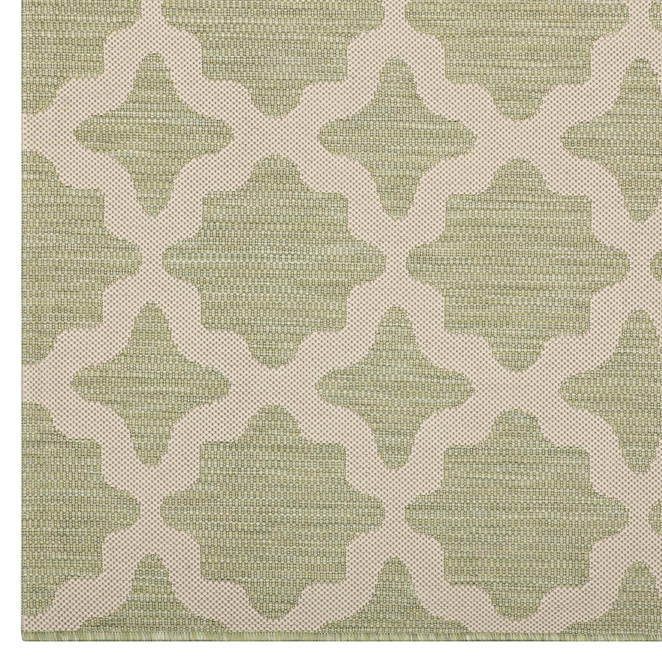 Cerelia Moroccan Trellis Indoor and Outdoor Area Beige and Light Green.