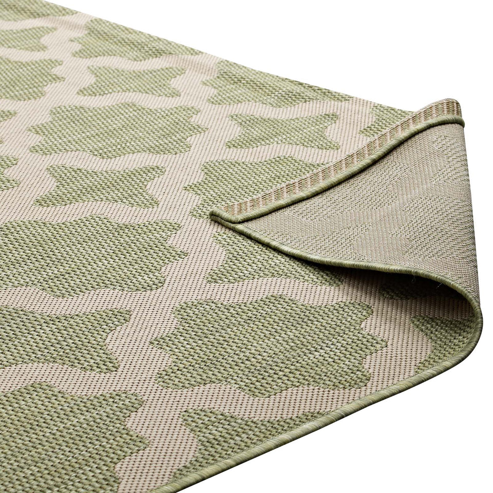 Cerelia Moroccan Trellis Indoor and Outdoor Area Beige and Light Green.