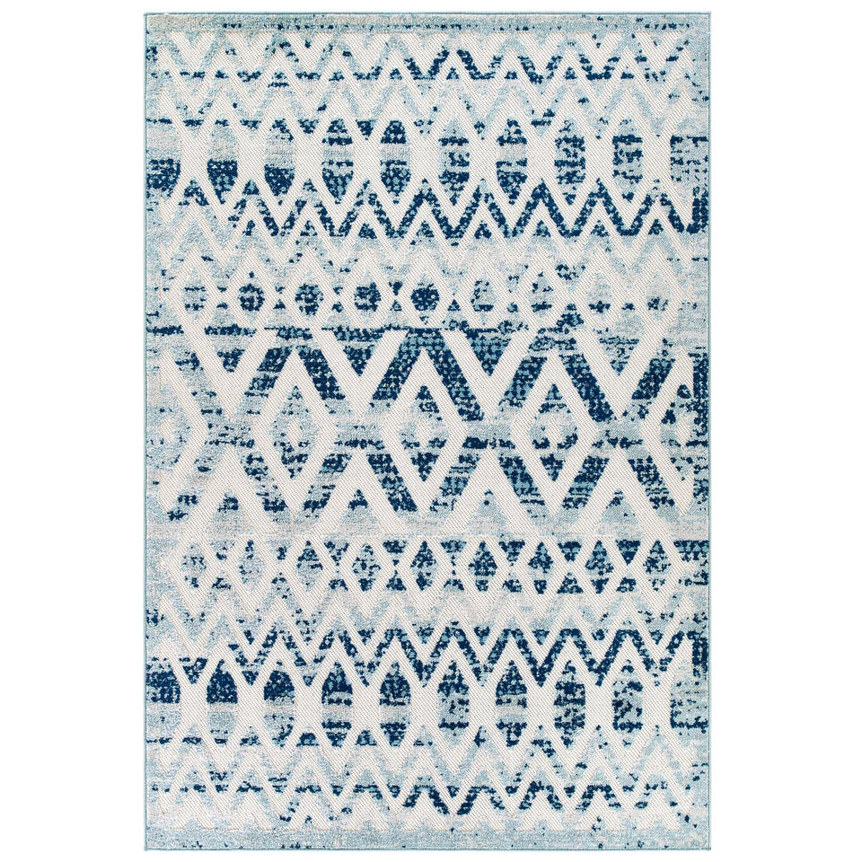 Reflect Tamako Diamond and Chevron Moroccan Trellis Indoor / Outdoor Area Rug in Multicolored.