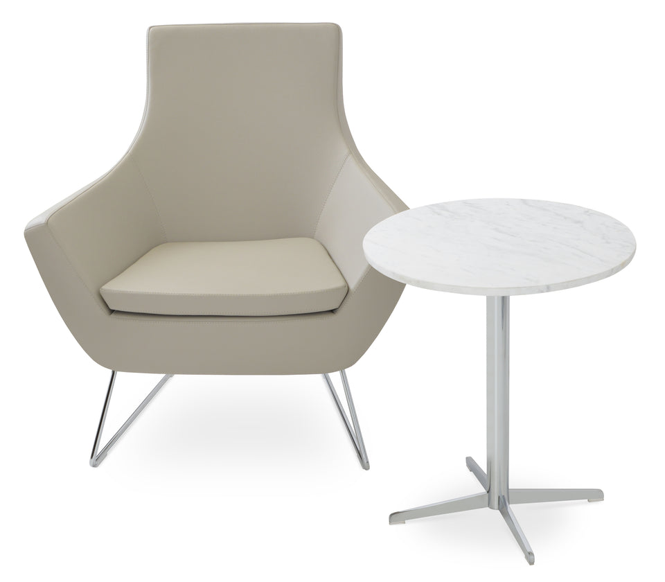 Rebecca Armchair Wire Sled Base.