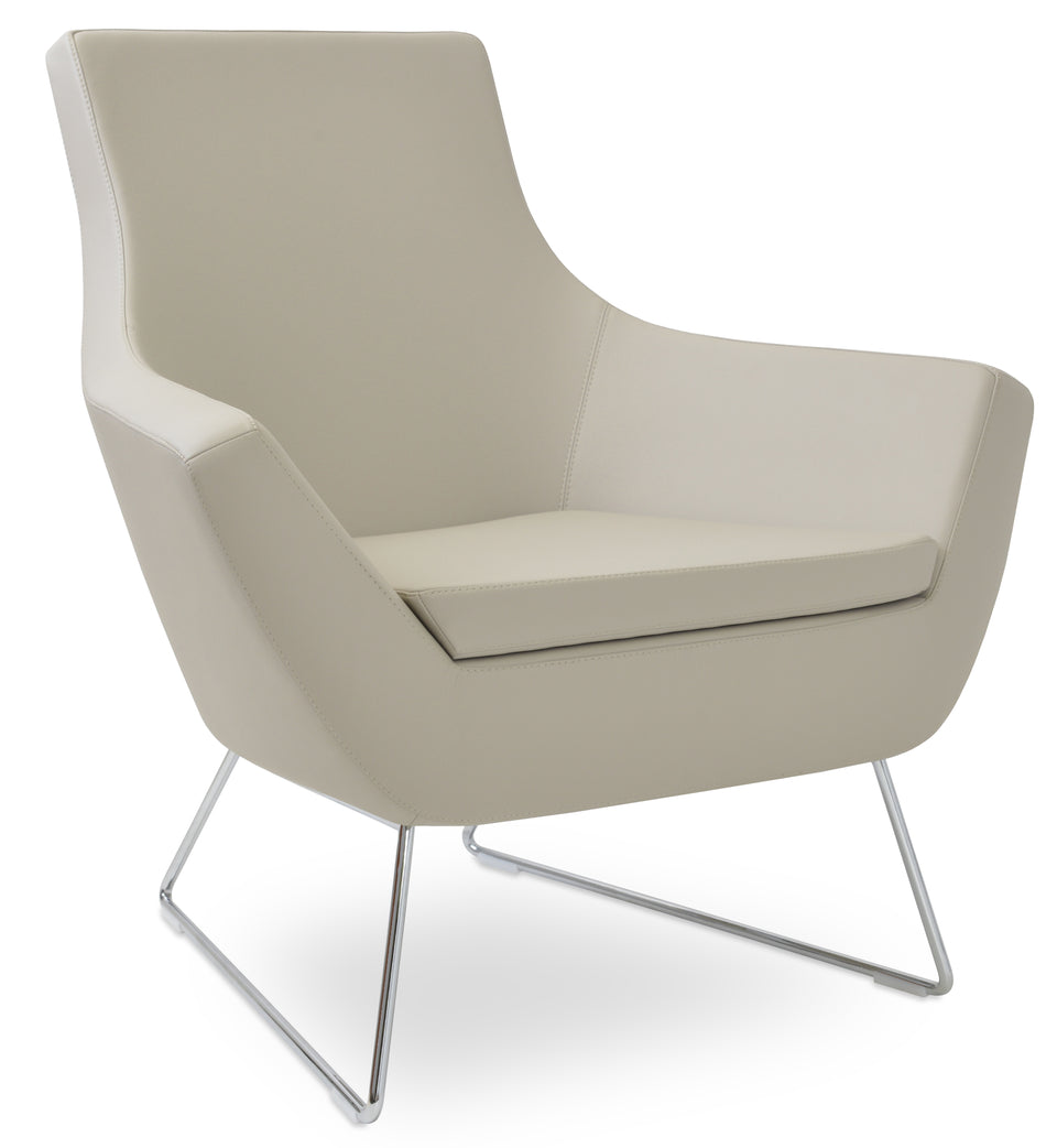 Rebecca Armchair Wire Sled Base.