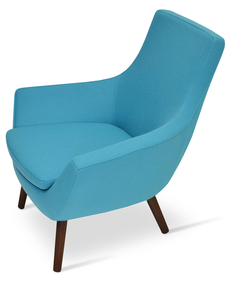 Rebecca Armchair 4 Legs Wood.
