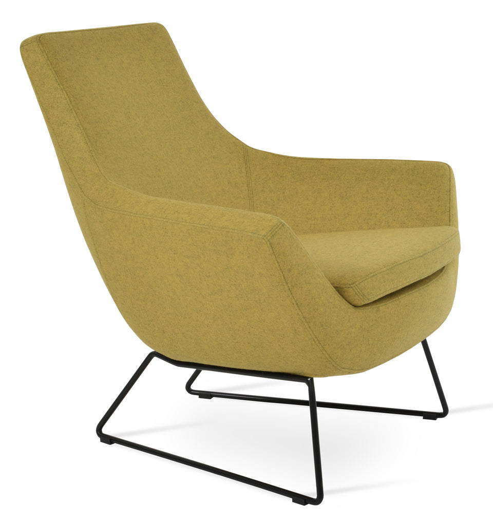 Rebecca Armchair Wire Sled Base.