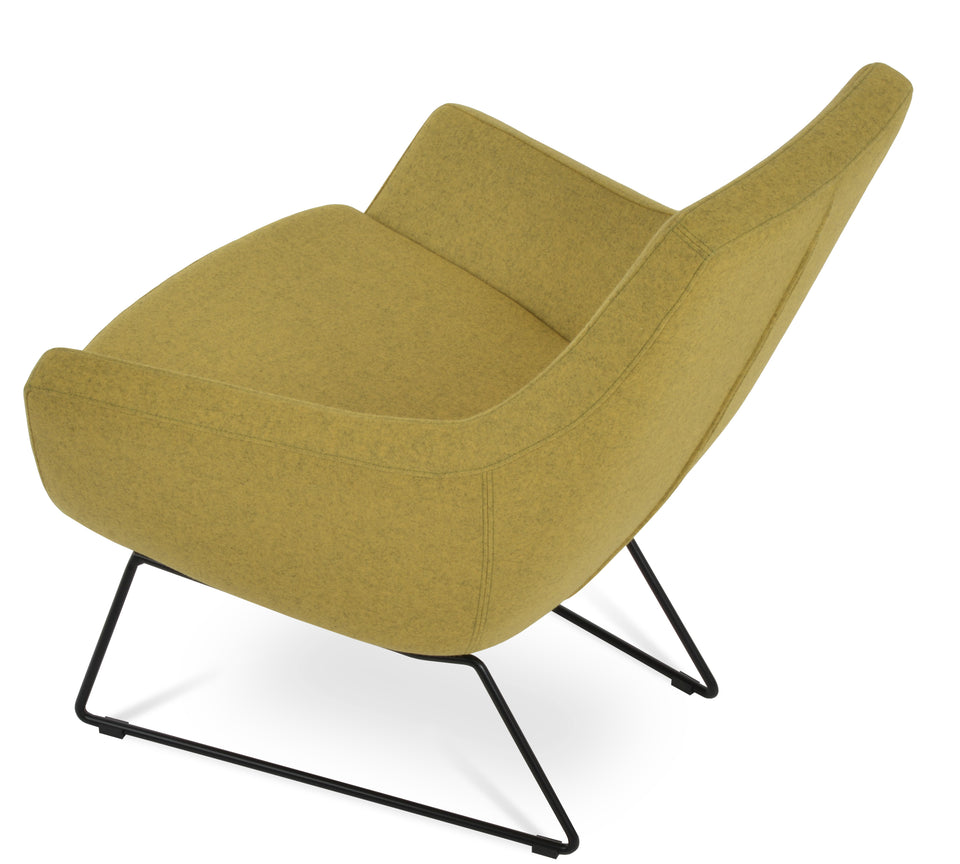 Rebecca Armchair Wire Sled Base.