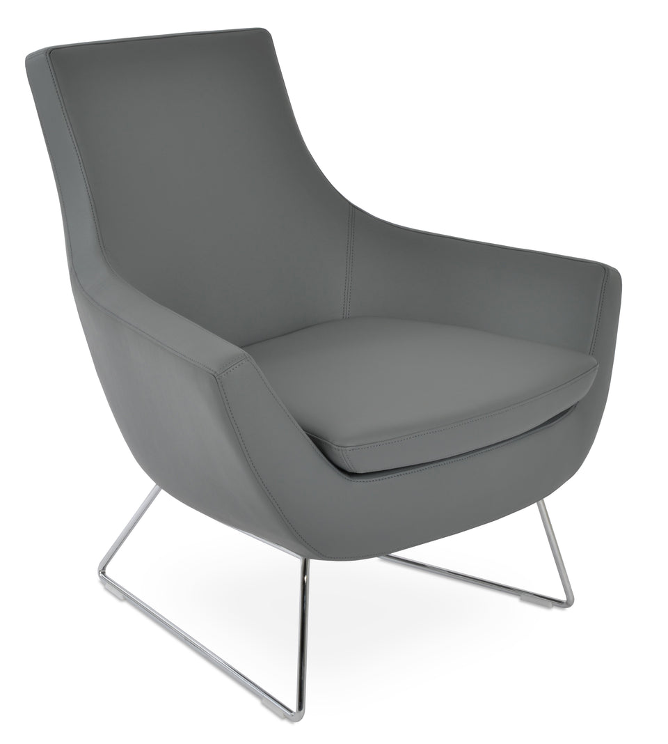 Rebecca Armchair Wire Sled Base.