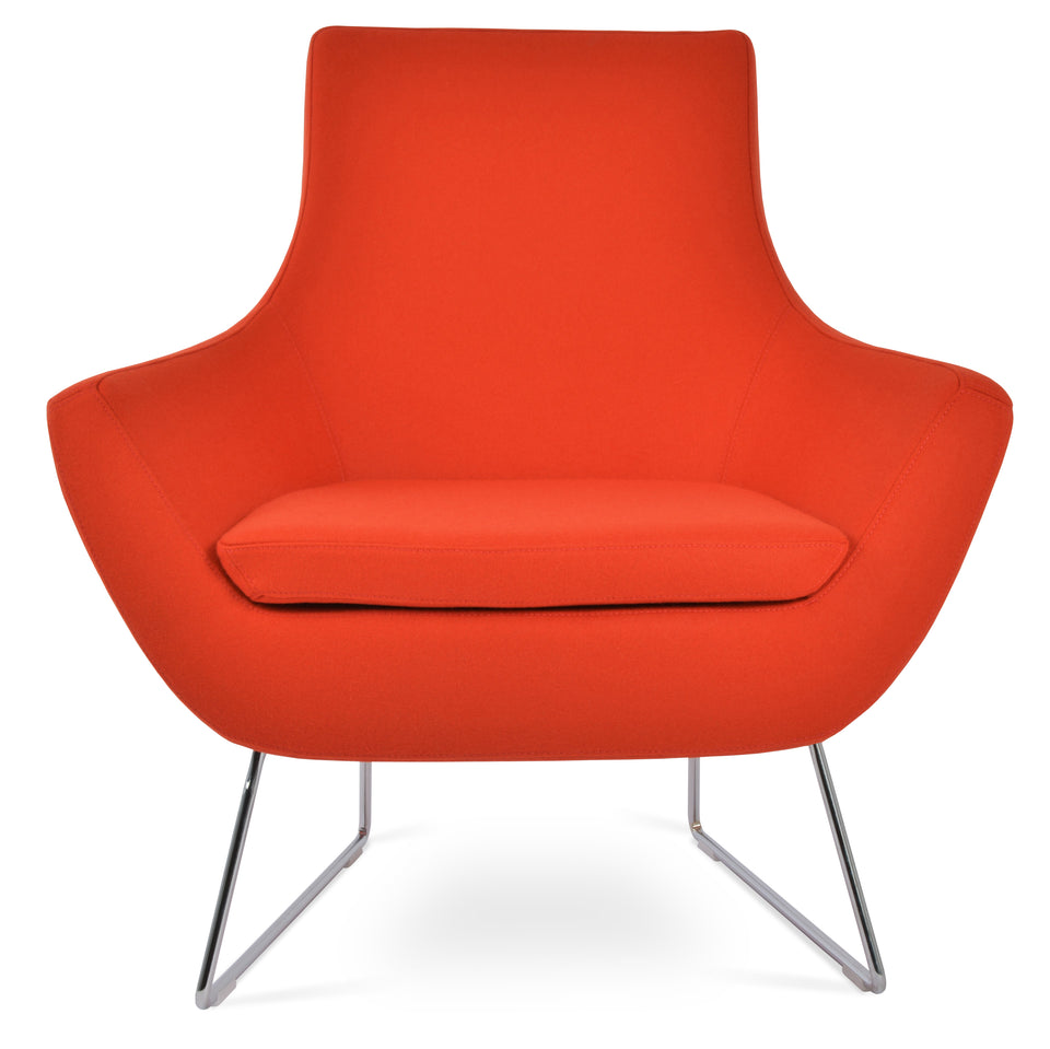 Rebecca Armchair Wire Sled Base.