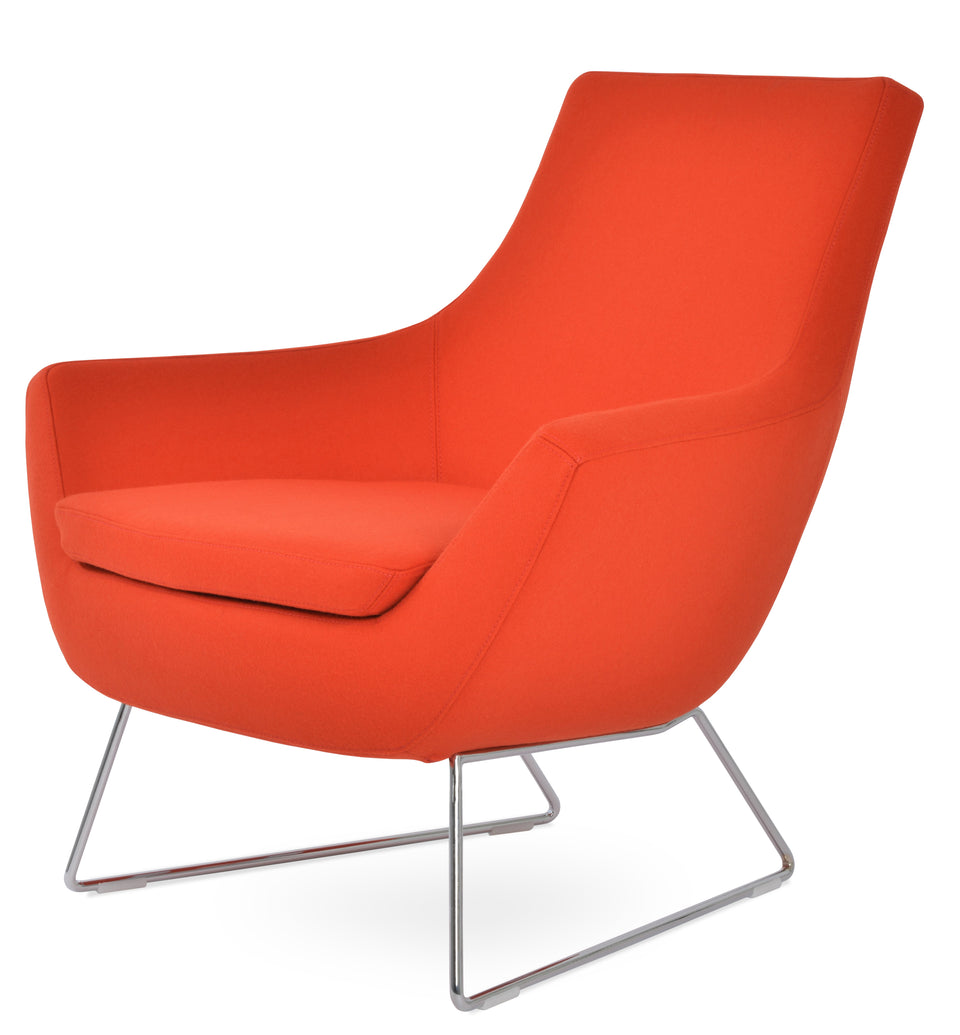 Rebecca Armchair Wire Sled Base.