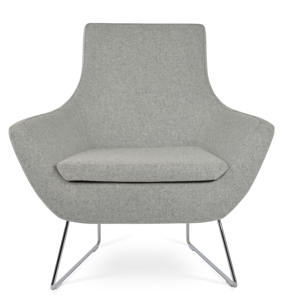 Rebecca Armchair Wire Sled Base.