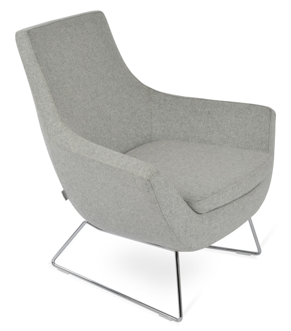 Rebecca Armchair Wire Sled Base.