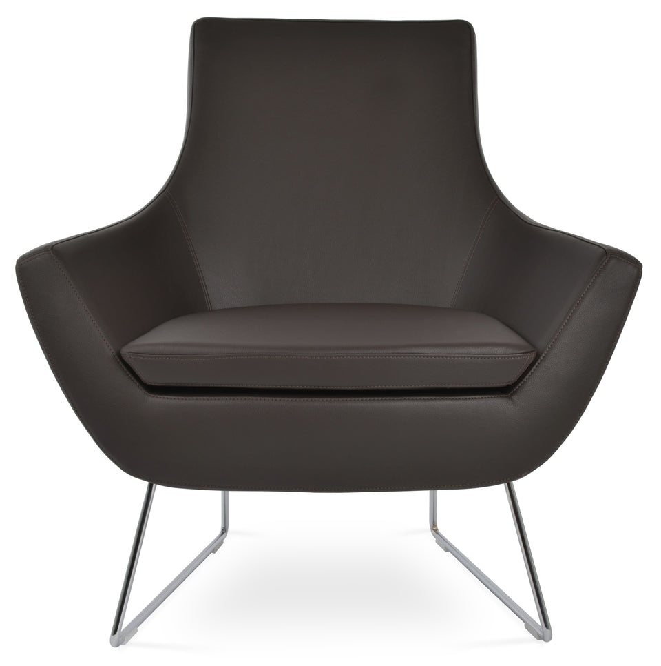Rebecca Armchair Wire Sled Base.