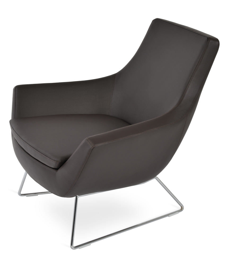 Rebecca Armchair Wire Sled Base.