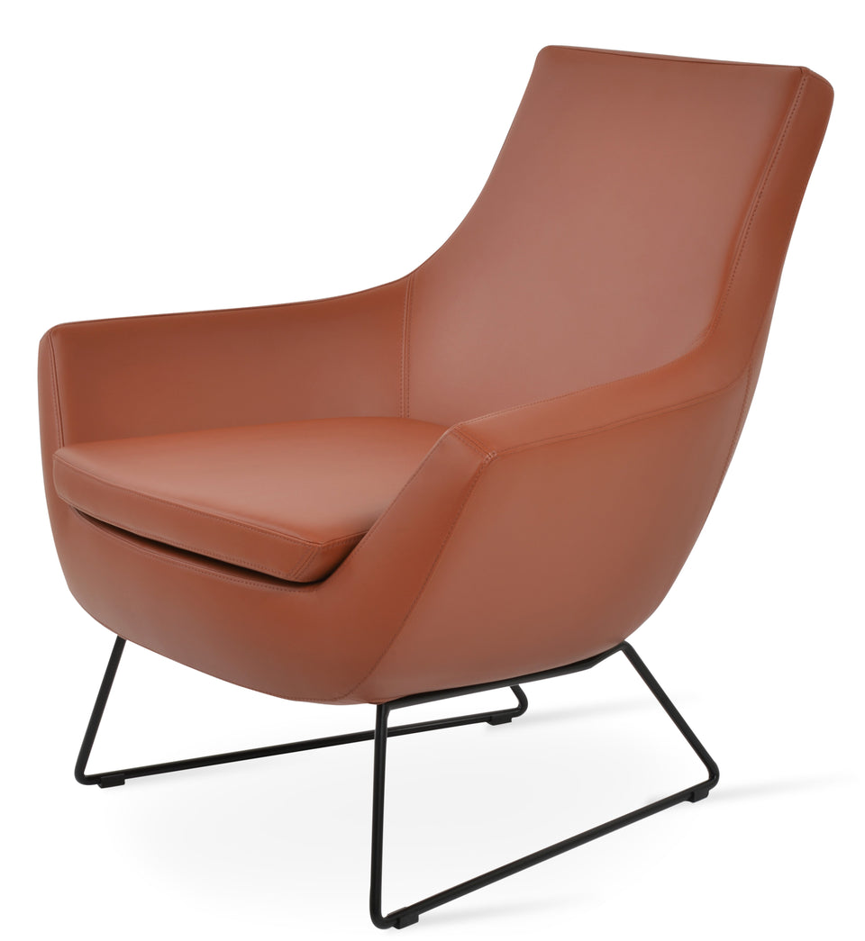 Rebecca Armchair Wire Sled Base.