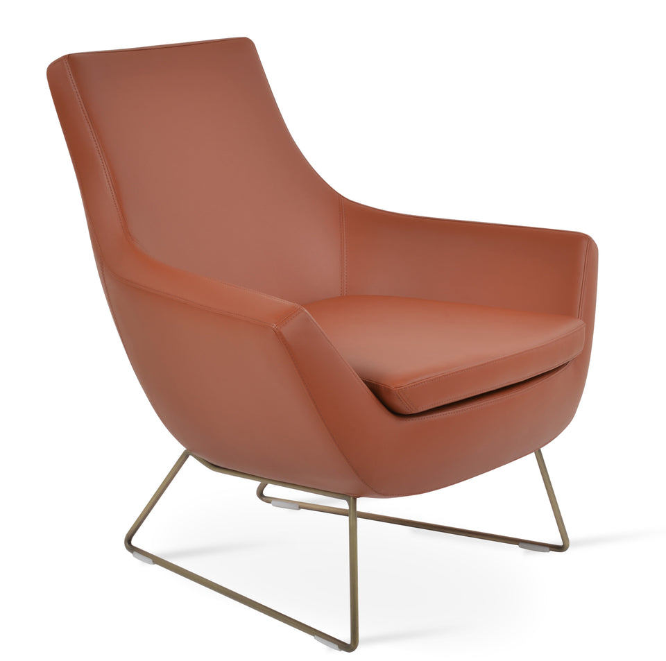 Rebecca Armchair Wire Sled Base.
