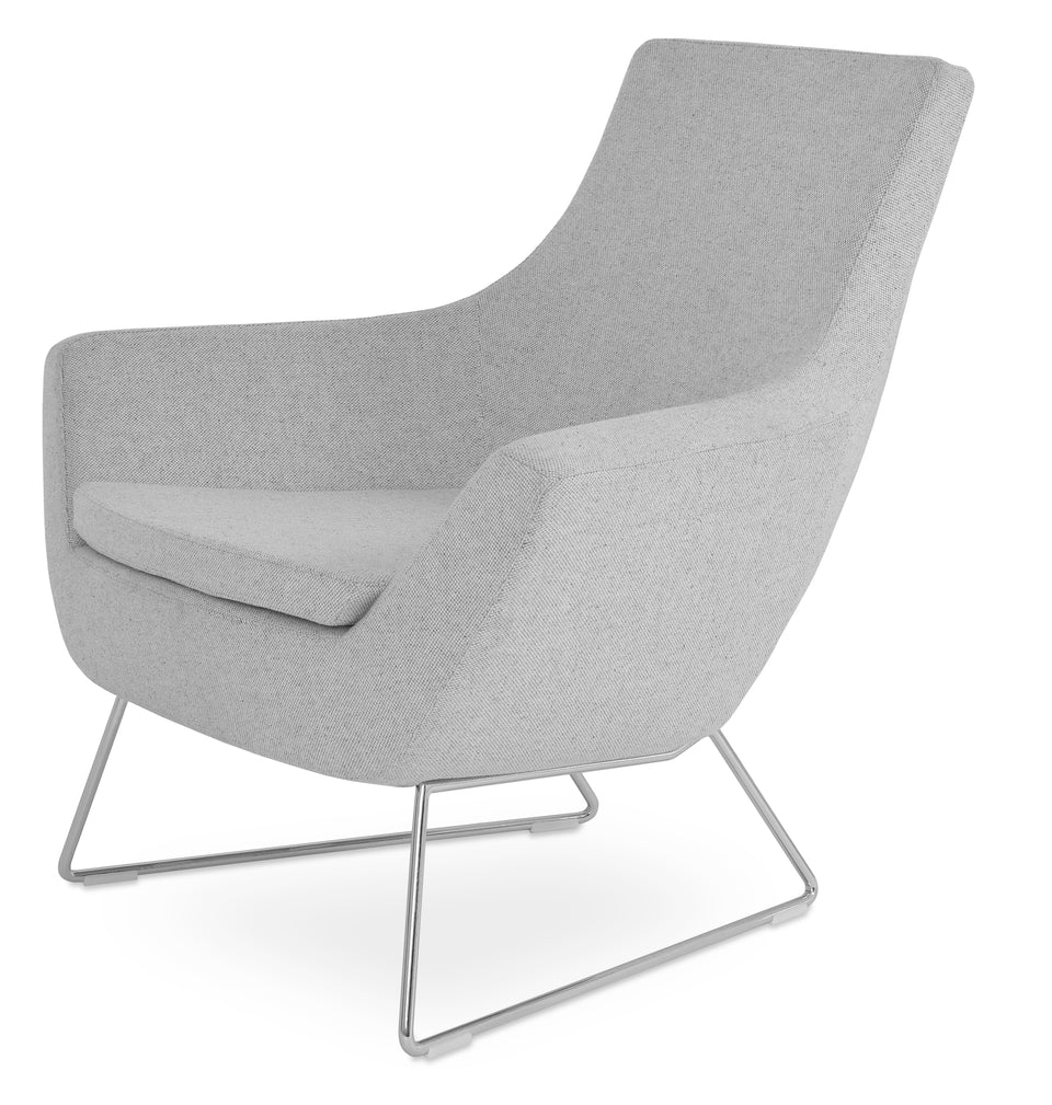 Rebecca Armchair Wire Sled Base.