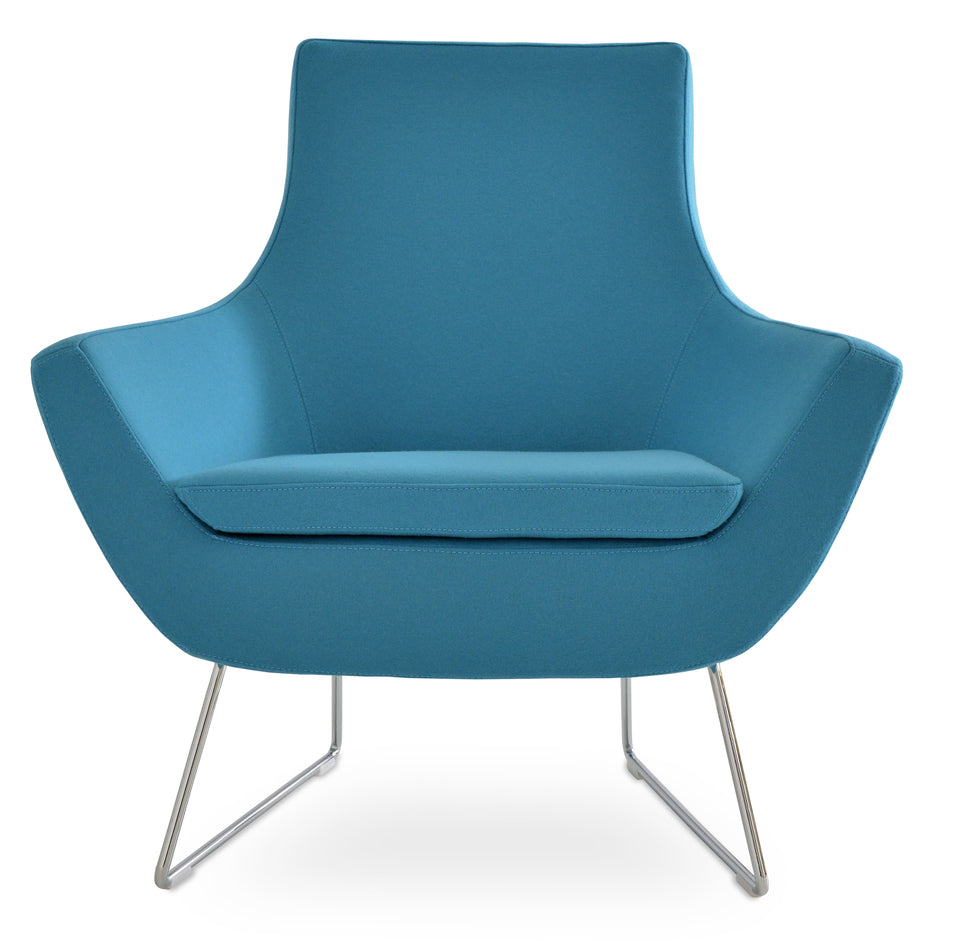 Rebecca Armchair Wire Sled Base.