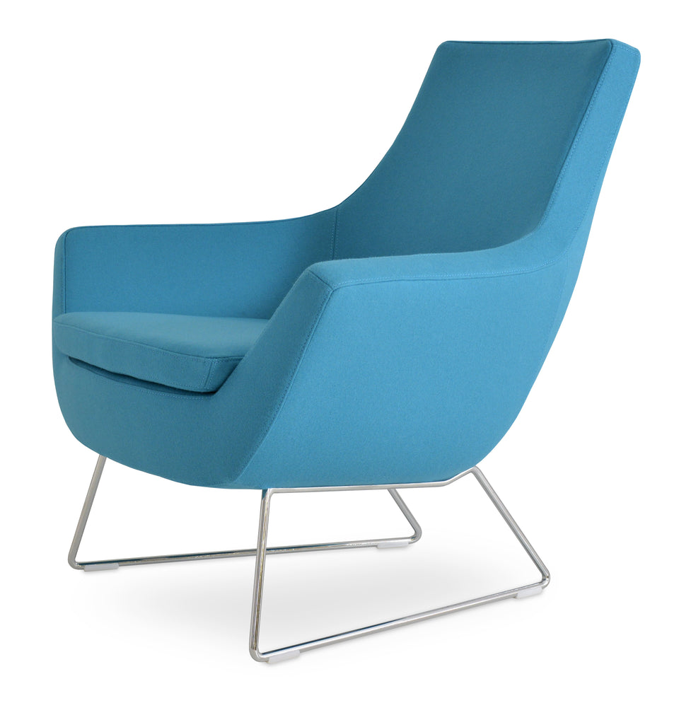 Rebecca Armchair Wire Sled Base.