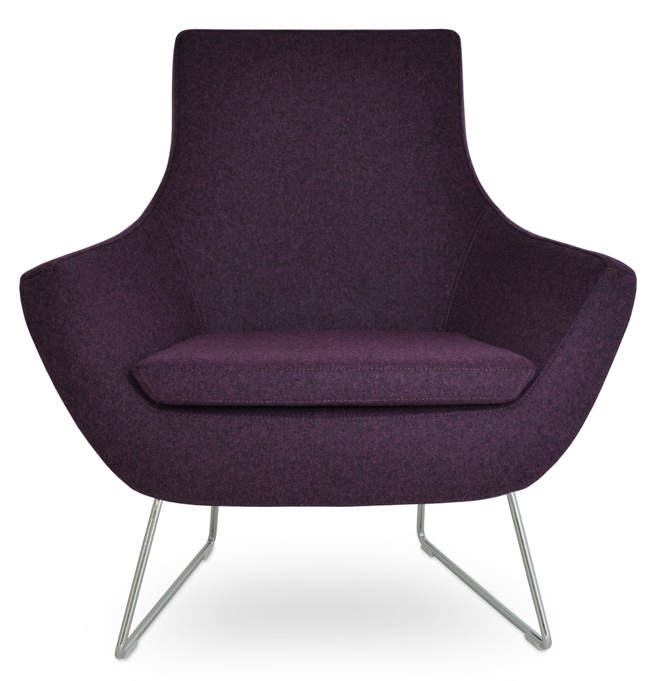 Rebecca Armchair Wire Sled Base.