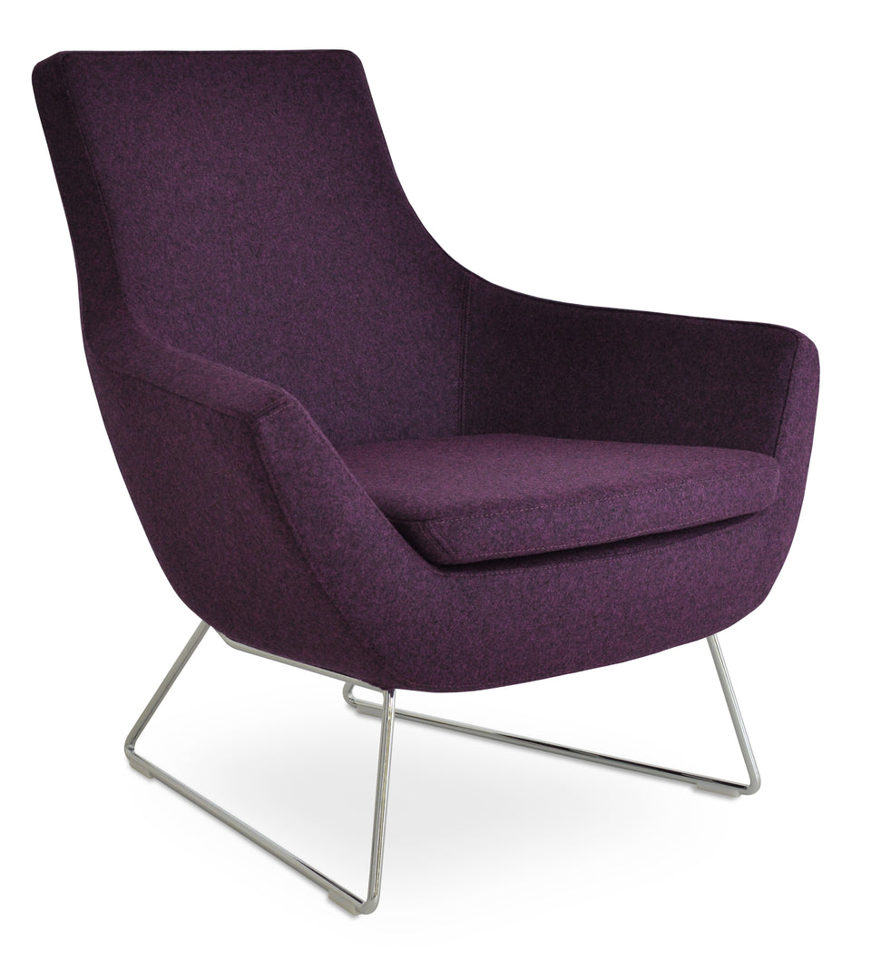 Rebecca Armchair Wire Sled Base.