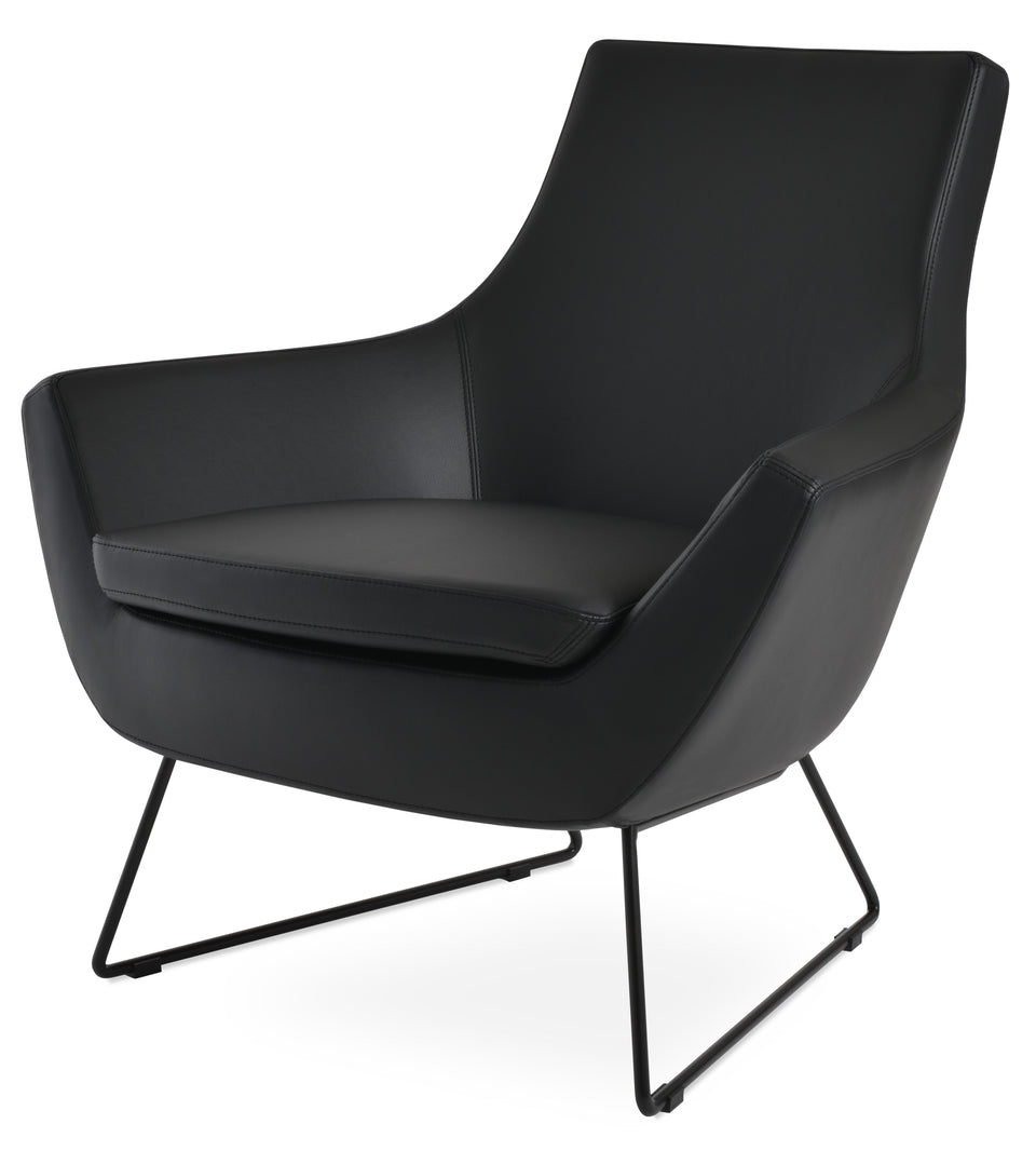 Rebecca Armchair Wire Sled Base.