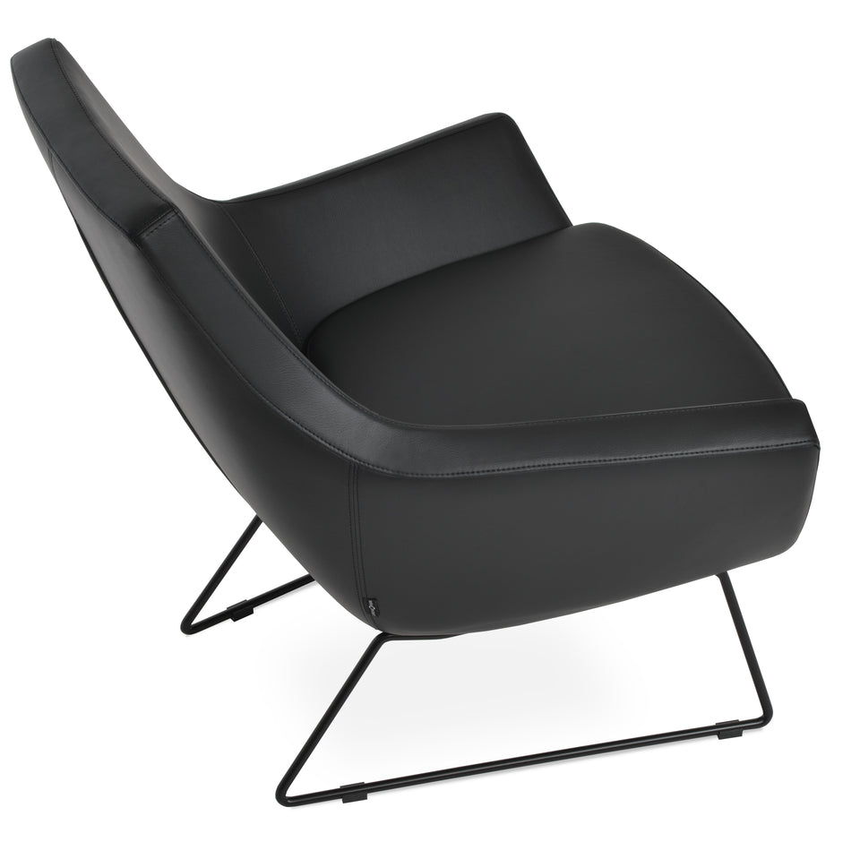 Rebecca Armchair Wire Sled Base.