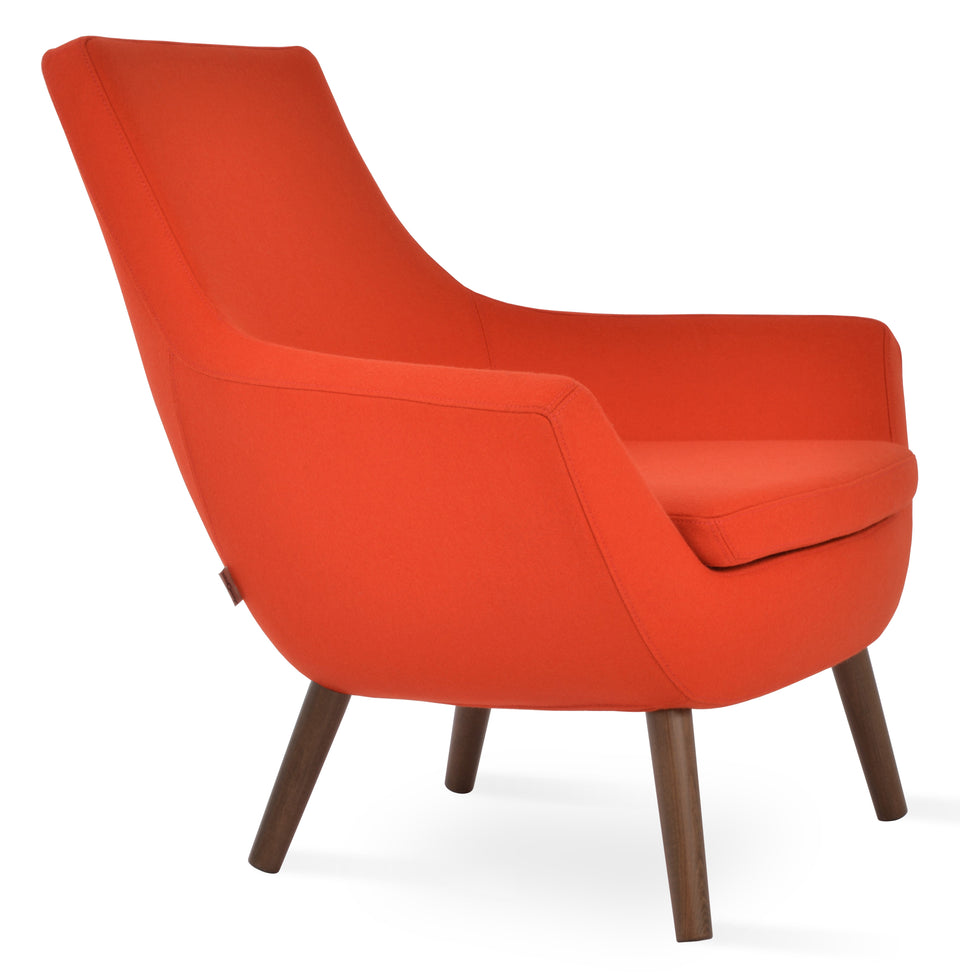 Rebecca Armchair 4 Legs Wood.