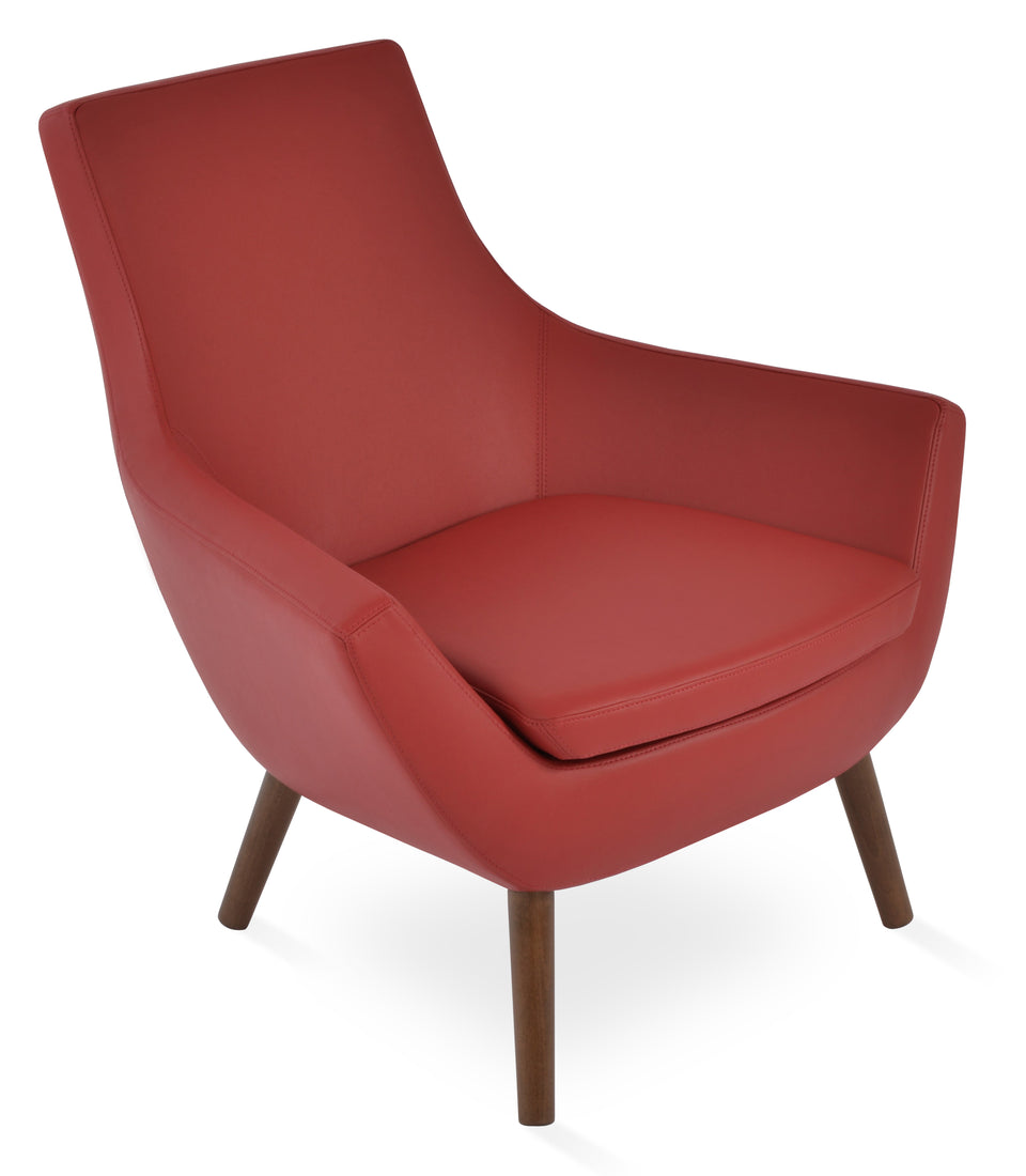 Rebecca Armchair 4 Legs Wood.