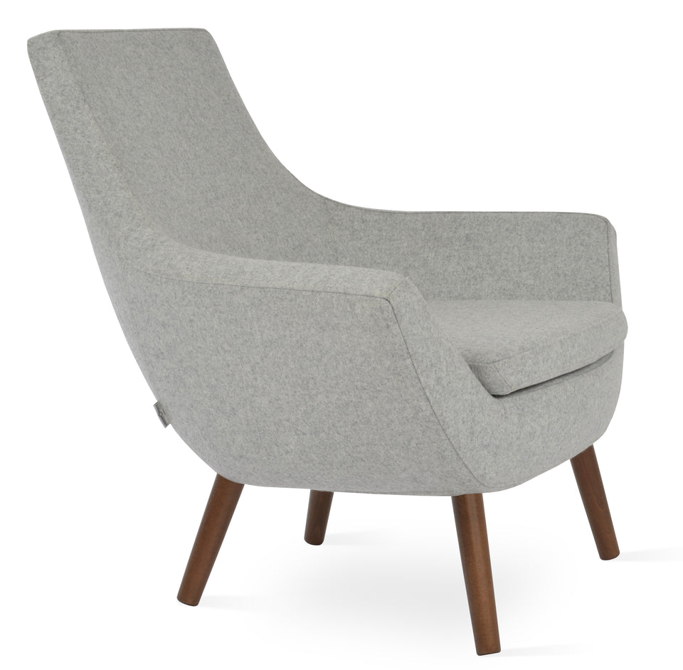 Rebecca Armchair 4 Legs Wood.