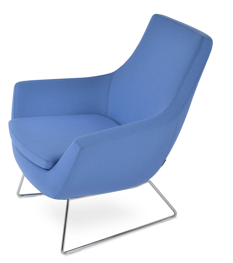 Rebecca Armchair Wire Sled Base.