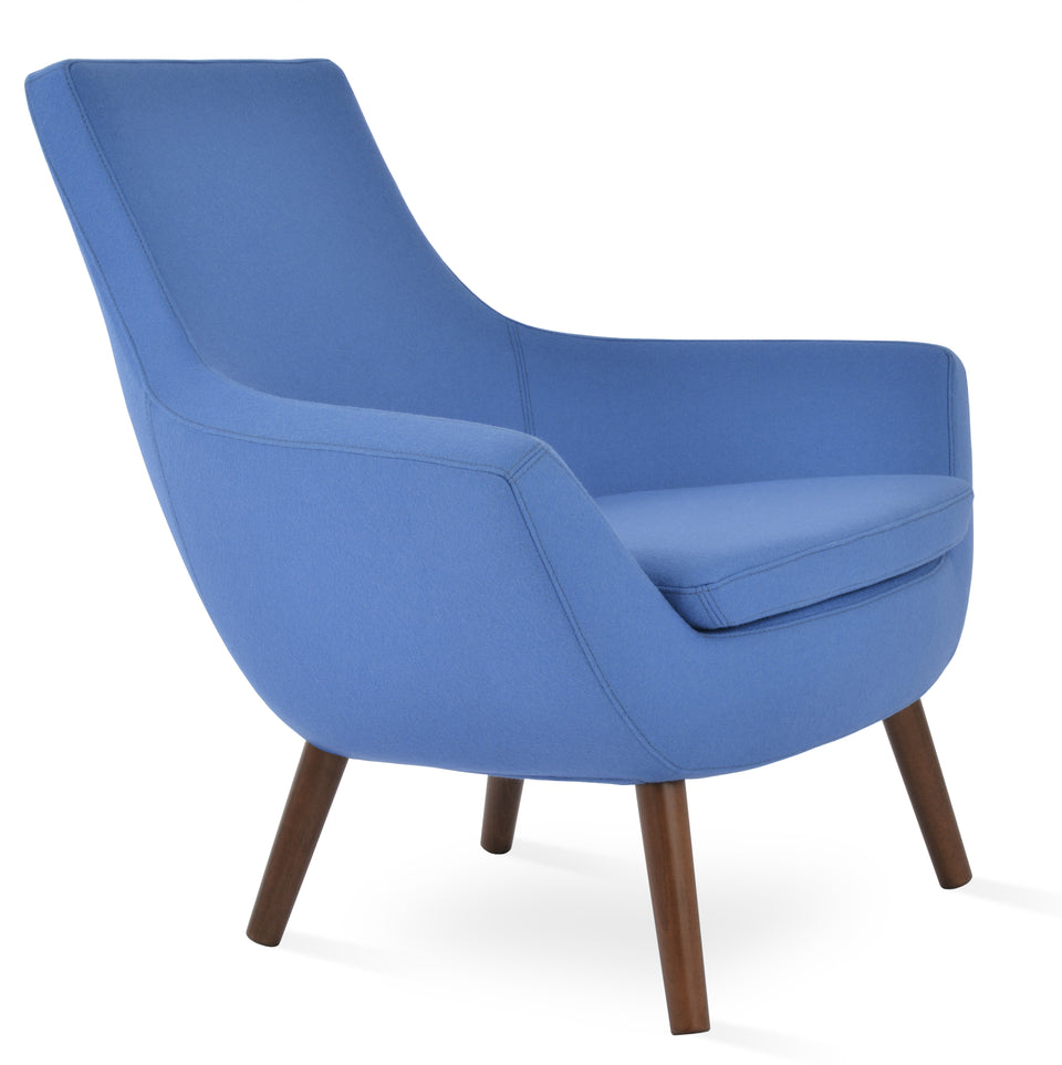 Rebecca Armchair 4 Legs Wood.
