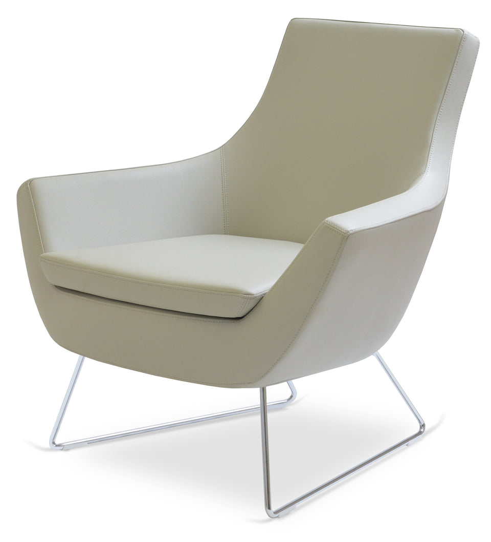 Rebecca Armchair Wire Sled Base.