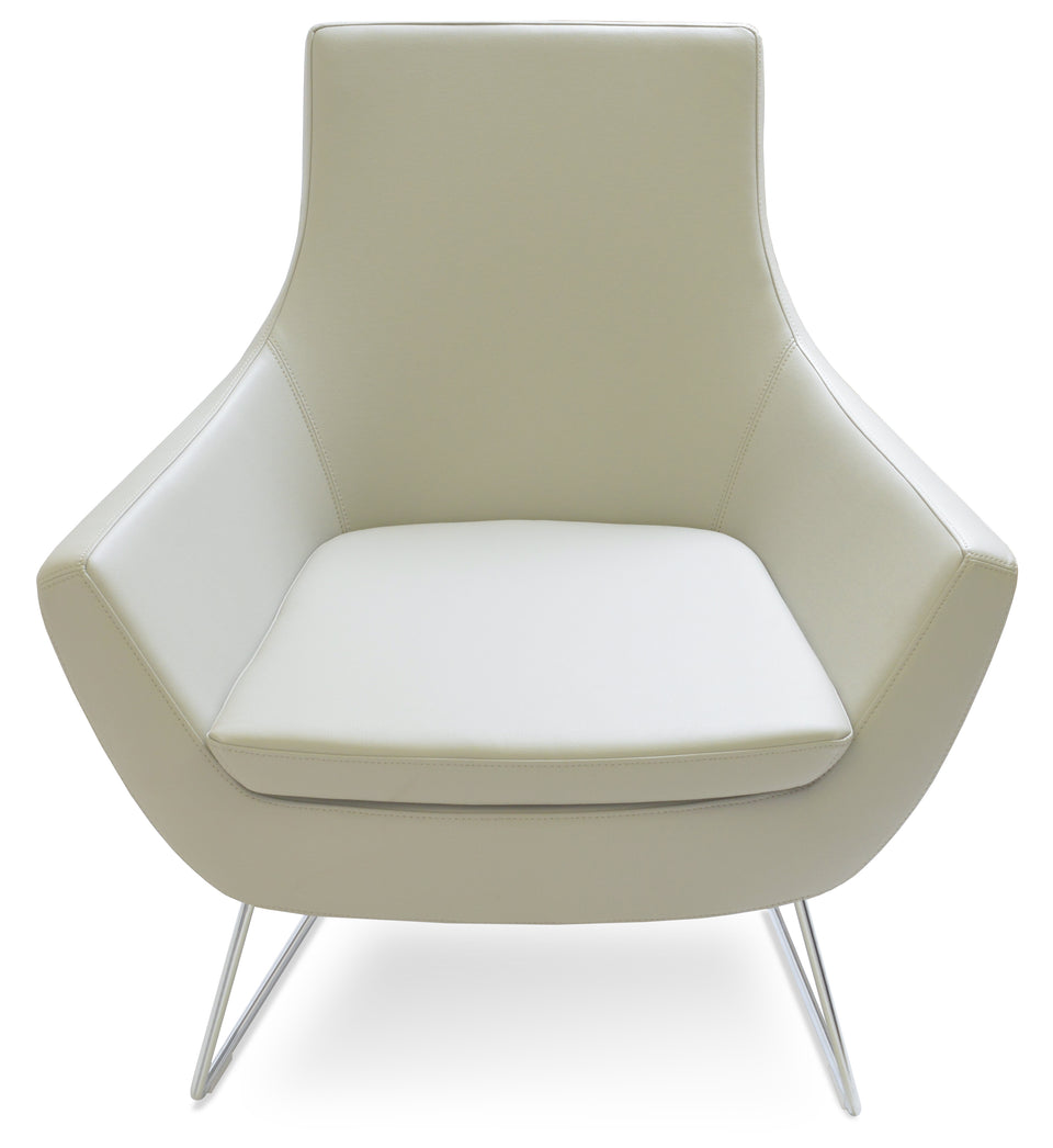 Rebecca Armchair Wire Sled Base.