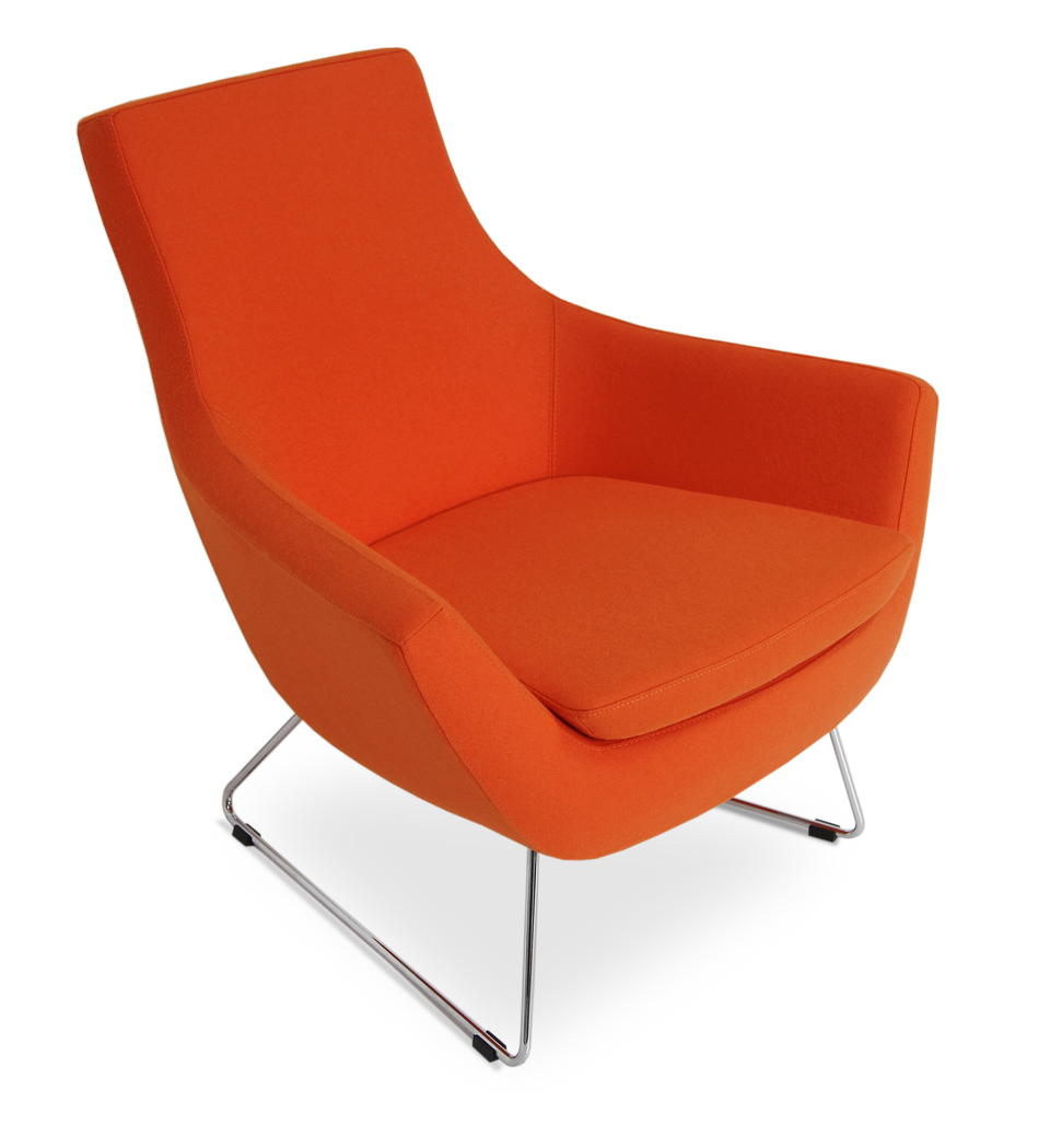 Rebecca Armchair Wire Sled Base.