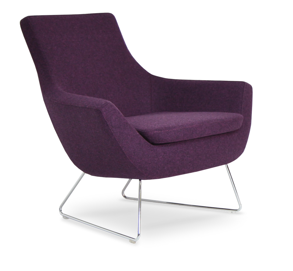 Rebecca Armchair Wire Sled Base.