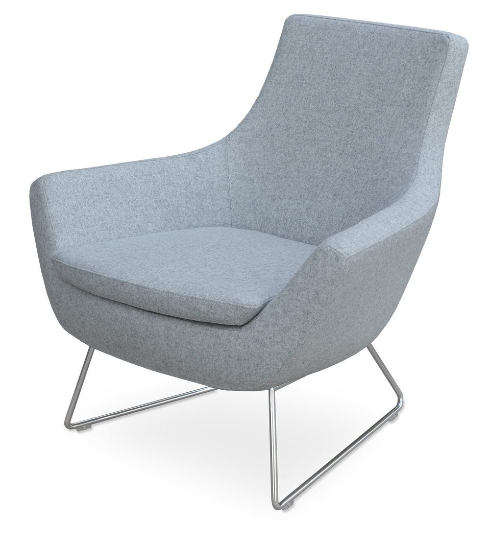 Rebecca Armchair Wire Sled Base.