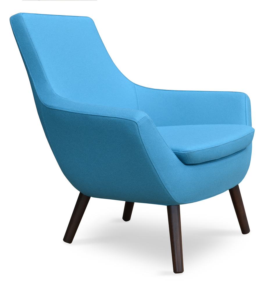Rebecca Armchair 4 Legs Wood.