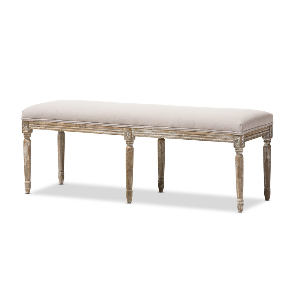 Clairette wood traditional French bench.