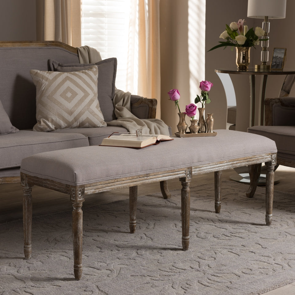 Clairette wood traditional French bench.
