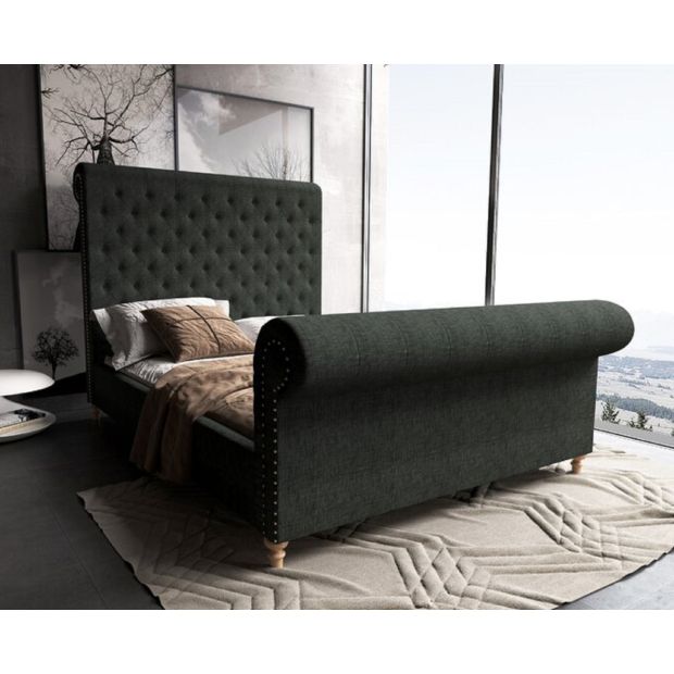 Empire Queen Bed in Charcoal