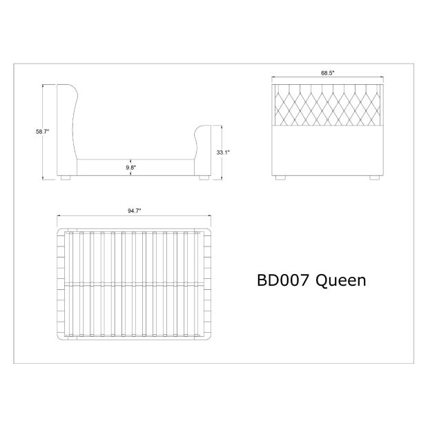 Lola Queen-Size Bed in Ivory