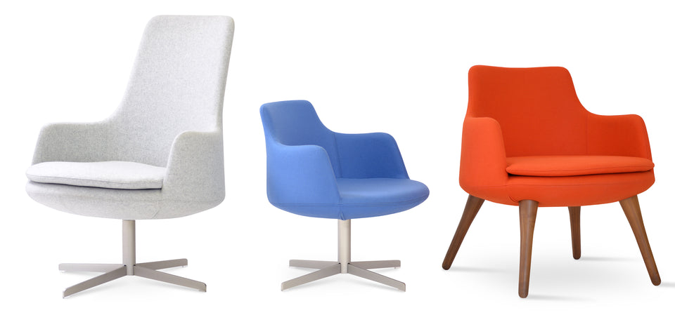 Dervish Lounge Armchair 4 Legs Wood.