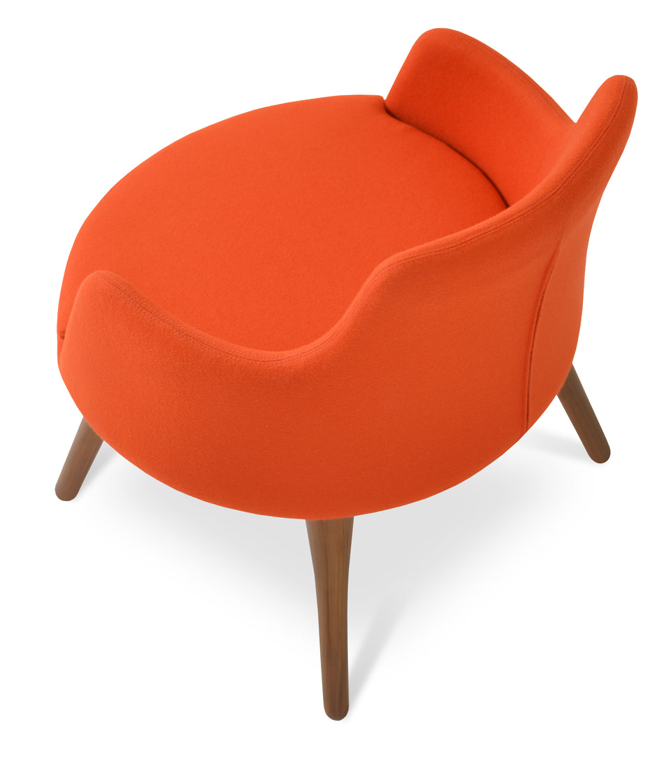 Dervish Lounge Armchair 4 Legs Wood.