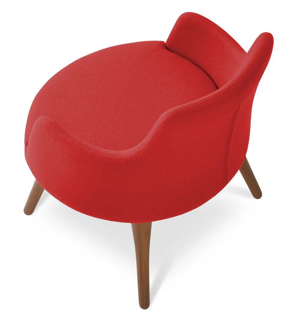 Dervish Lounge Armchair 4 Legs Wood.