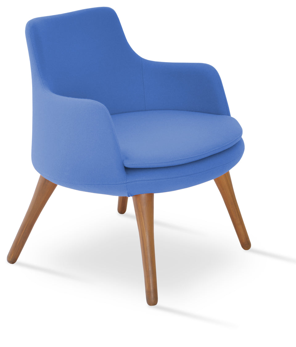 Dervish Lounge Armchair 4 Legs Wood.
