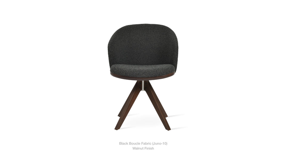 Athena Pyramid Wood Swivel Arm Chair