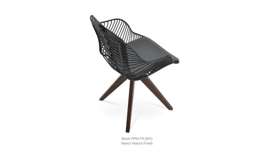Zebra Pyramid Wood Arm Chair (swivel)