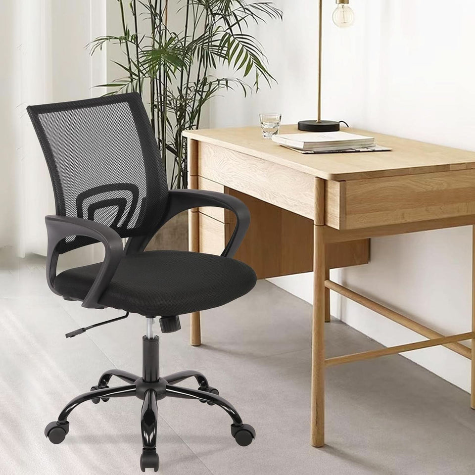Ergonomic Black Office Chair With Lumbar Support And Mesh