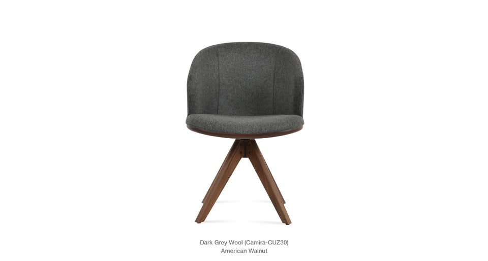 Athena Pyramid Wood Swivel Arm Chair