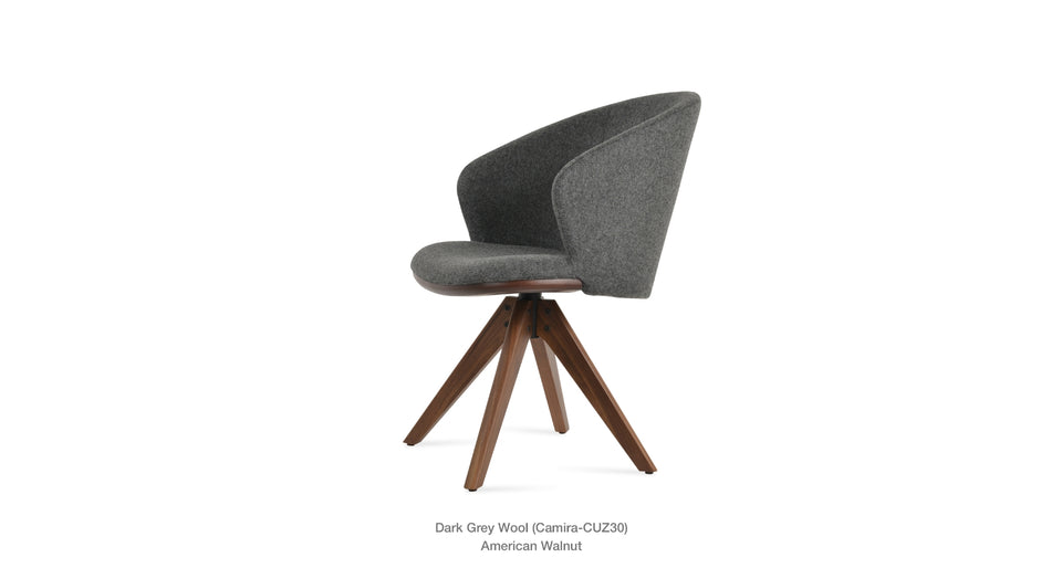 Athena Pyramid Wood Swivel Arm Chair
