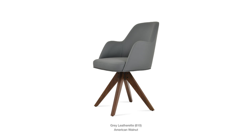 Marash Pyramid Wood Dining Arm Chair